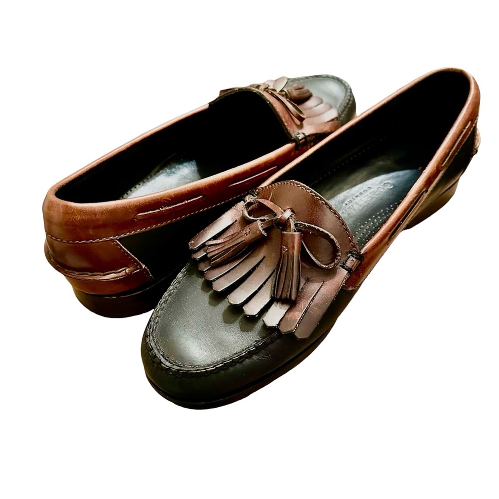 Men’s Cole Haan Country Hand Sewn Black & Brown Leather Tassel Loafers S…